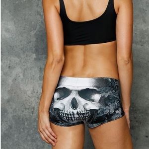 Blackmilk RARE Skull Black Short Shorts